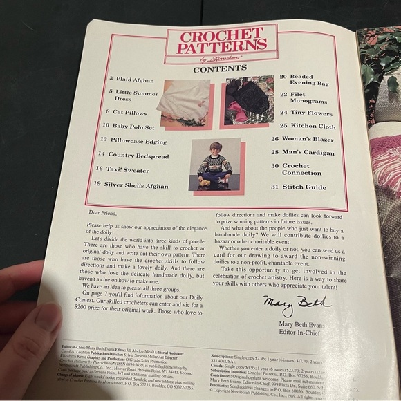 VTG 80’s Crochet Patterns by Herrschners Magazine July/Aug 1989 ~ 17 Projects - Picture 5 of 5